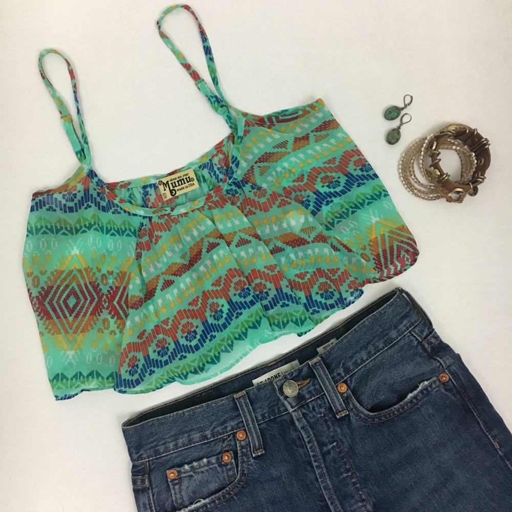 {Show Me Your Mumu} Aztec Crop Top